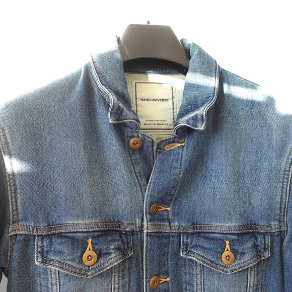 Nano Universe Jacket XS Blue Denim Jean Adult Trucker Japanese Streetwear RARE‎ - Picture 6 of 12